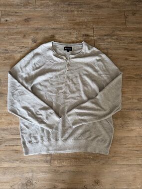 Bonobos Light Gray Crewneck Henley Sweater